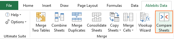 Ablebits Compare Sheets Wizard for Excel