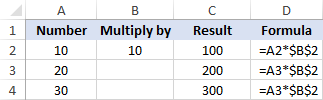 Excel absolute cell reference