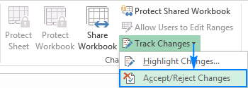 Accept or reject changes in Excel