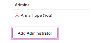 The Add Administrator button