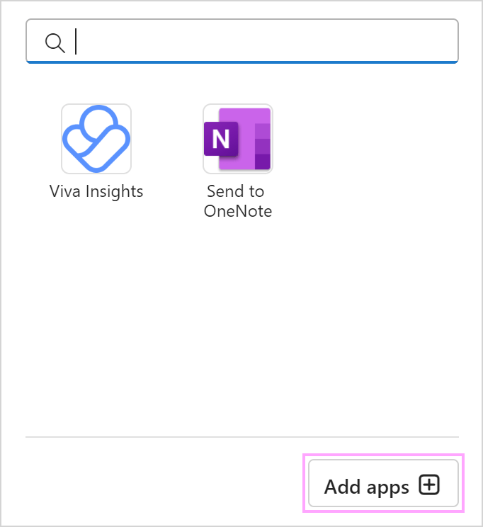 The Add apps button