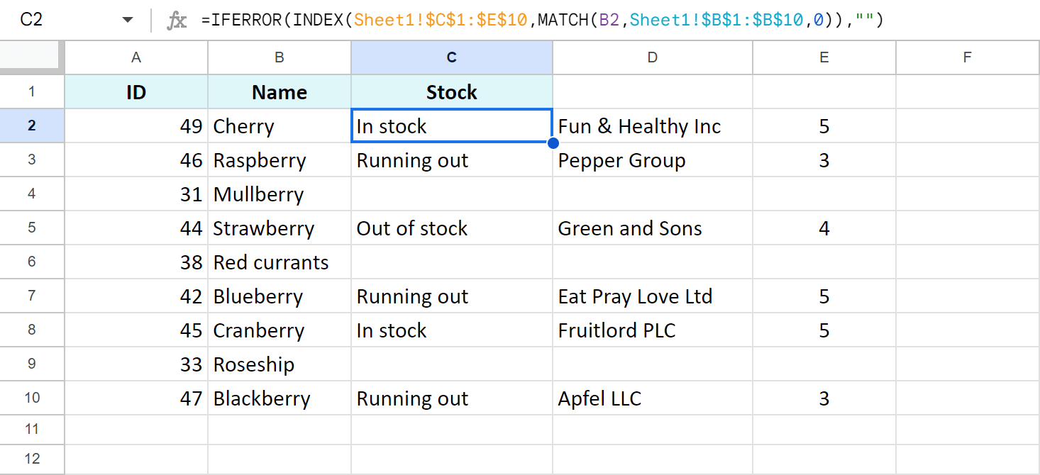 Add more columns using INDEX MATCH.