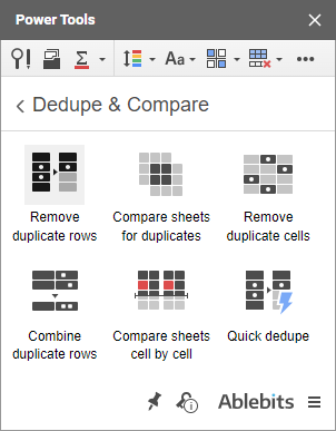 The Remove Duplicates icon in Power Tools.