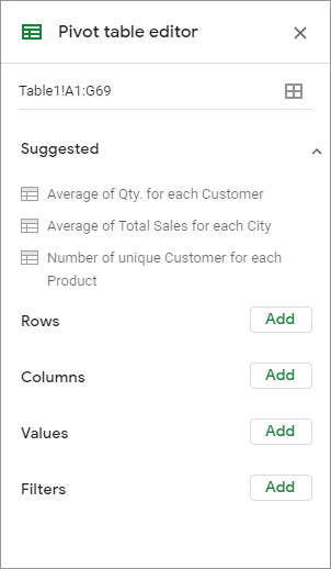 Add pivot table.