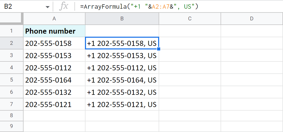 Insert characters at the beginning and the end of all Google Sheets cells at once.