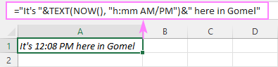 Inserting text on both sides of a formula