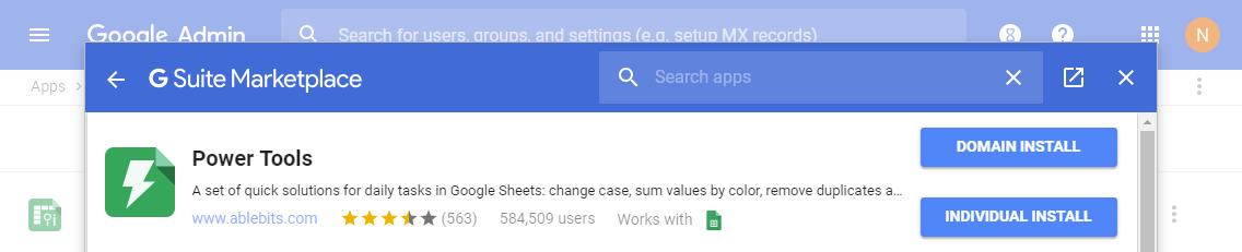 Power Tools in Google Workspace Marketplace from the Google Admin console.