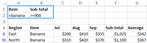 Filter cells that are exactly equal to a specified text.