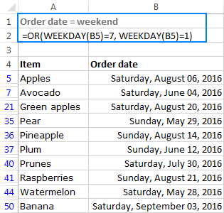 Filtering weekends in Excel