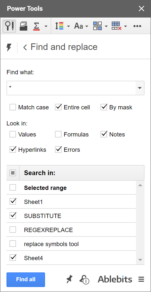 Find all cells with notes, hyperlinks, errors.