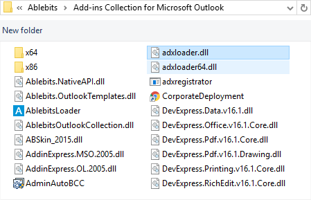 Select the adxloader for your bit Office version.