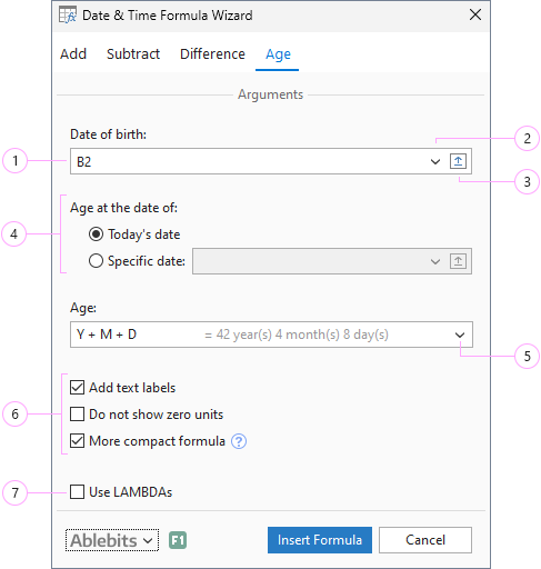 Calculate age in Excel.