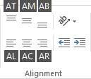 Shortcut keys for alignment in Excel