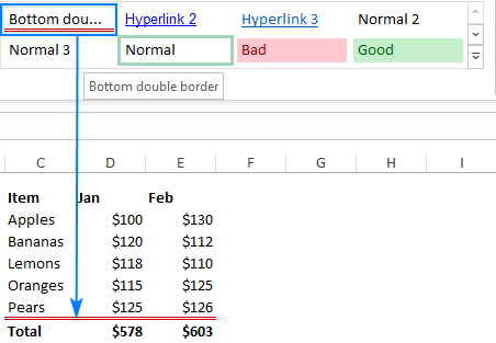 Apply a custom cell border.