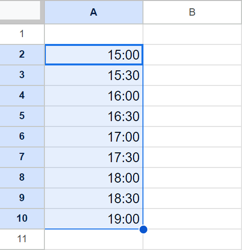 Make Google Sheets enter time for you.