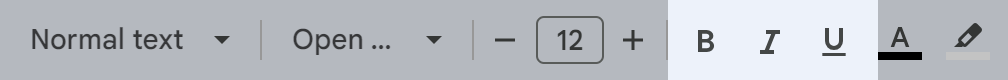 Apply one of Google Docs formats to your text: bold, italic, underline.