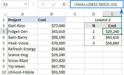 A SMALL formula to find bottom 3 numbers