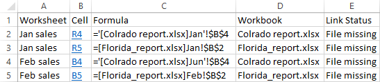 Finding broken links with VBA