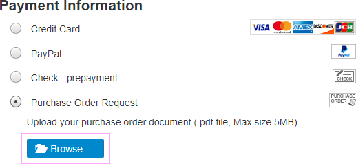 Browse for your Purchase Order