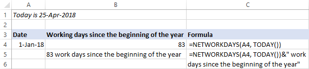 Get the number of business days since a certain date.