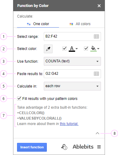 Calculate by one color.