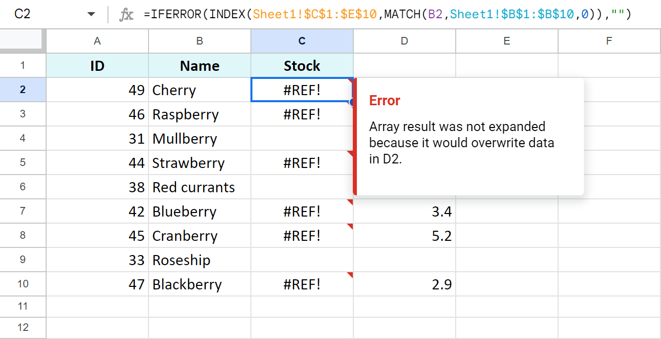 When INDEX MATCH can't add columns.