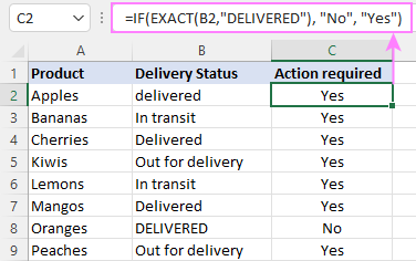 Case-sensitive IF statement for text values.