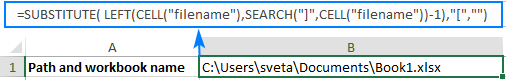 A formula to get a full path to the file including the workbook name