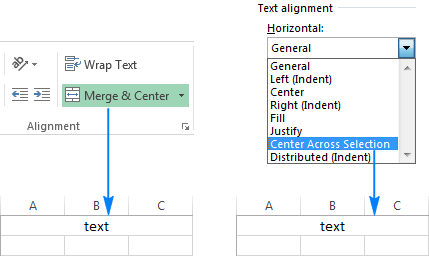 Center across selection