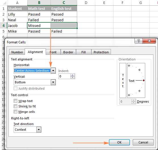 Center Across Selection instead of merging cells