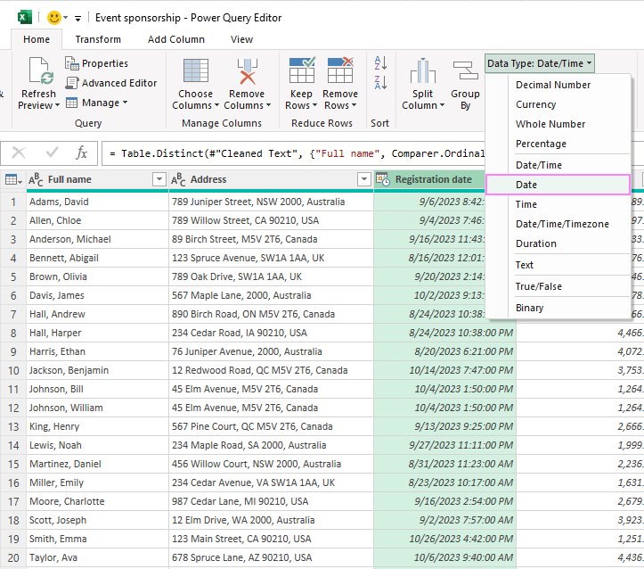 Change data type in Power Query.