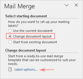 Change document layout.