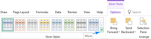 Changing an Excel slicer style