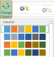 Changing the color theme of the pie chart