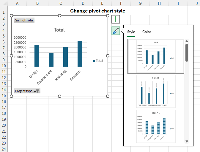 Change the chart style.