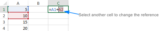 Changing a cell reference in a formula