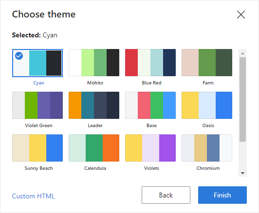 Choose a color theme.