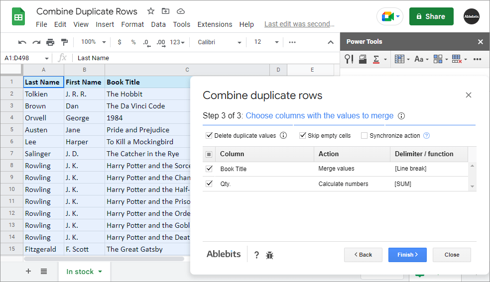 …and either join related records using delimiters or consolidate numbers with 14 aggregate functions