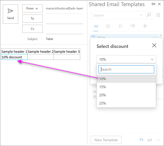 Change the color of table’s borders.