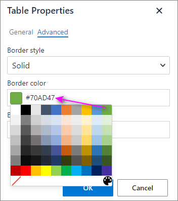 Retrieve the code of a color from the Properties.