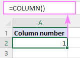 Getting a column number of the current cell