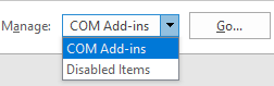 Click COM Add-ins