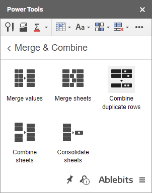 Combine rows add-on.