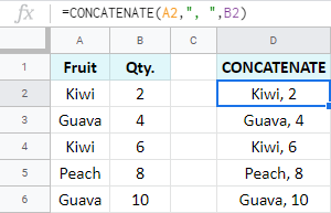 Combine cells using delimiters.