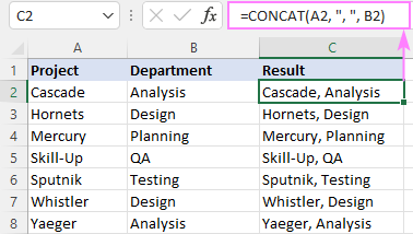 Combine two text cells