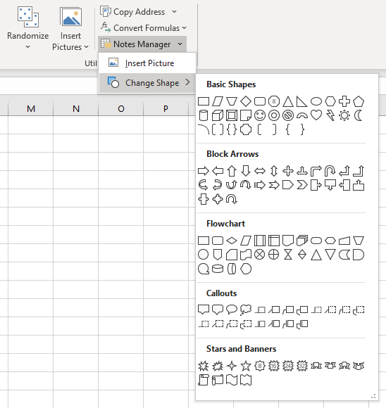 How to change the shape of the note.