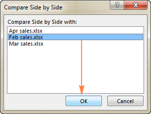 Arrange multiple Excel windows side by side.