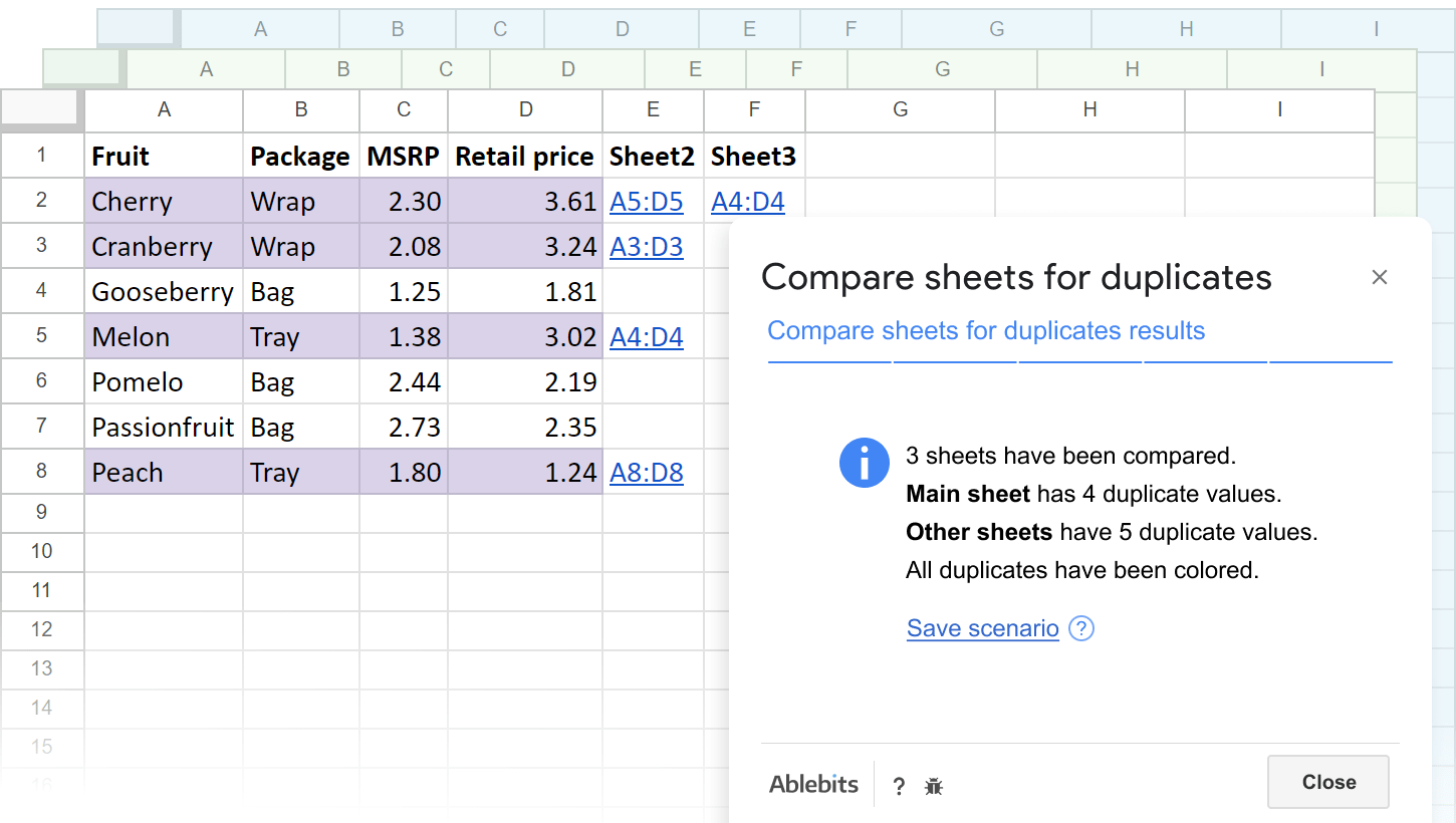 Highlight, copy, delete found dupes.