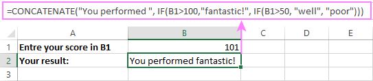 Using IF and CONCATENATE