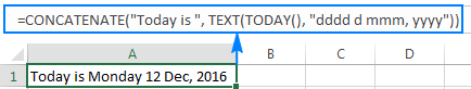 Combine text and date in the desired format